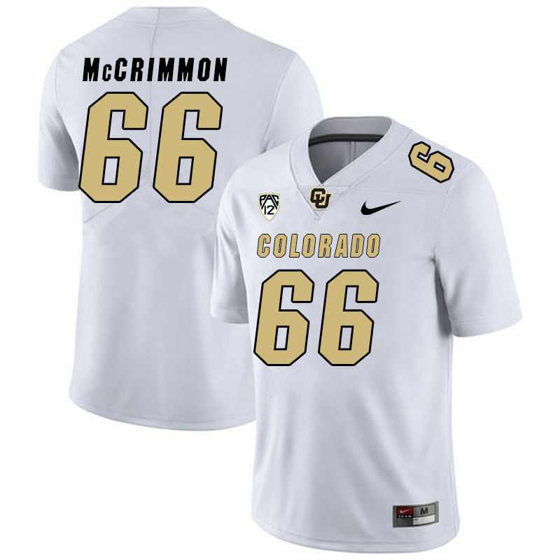Men #66 Jeremiah McCrimmon Colorado Buffaloes College Football Jerseys Stitched Sale-White